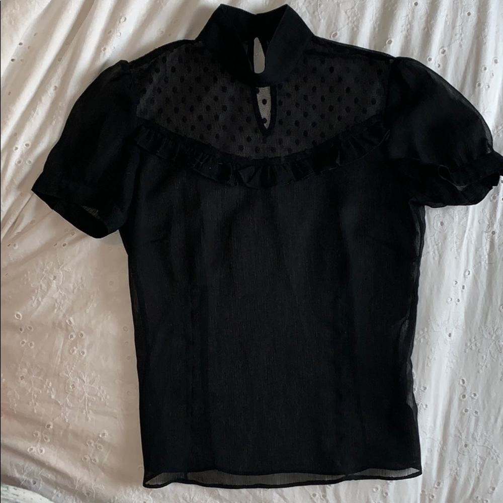 Black mesh blouse